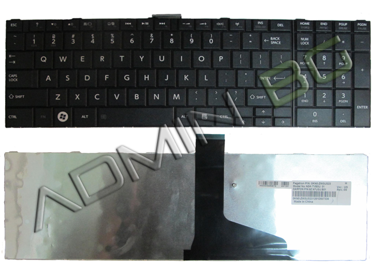 Клавиатура за лаптоп Toshiba Satellite C850 C855 C850D L850 L850D Черна | JAR Computers Клавиатура за лаптоп Toshiba Satellite C850 C855 C850D L850 L850D Черна