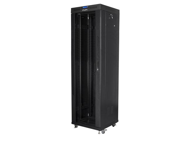Lanberg rack cabinet 19" free-standing 42U/600x600 (flat pack) with glass door lcd black v2