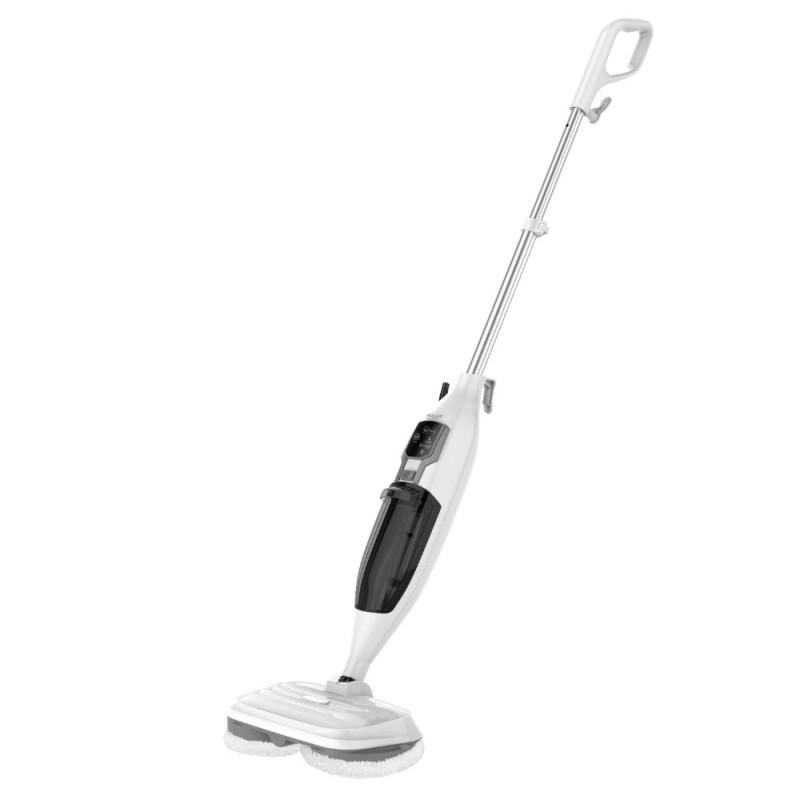 Моп за чистене с пара Adler AD 7052, 1300 W, 3 настройки, 0.550 л, 2 въртящи се глави, 2 режима на работа, Бързо загряване, Бял | JAR Computers Моп за чистене с пара Adler AD 7052, 1300 W, 3 настройки, 0.550 л, 2 въртящи се глави, 2 режима на работа, Бързо загряване, Бял