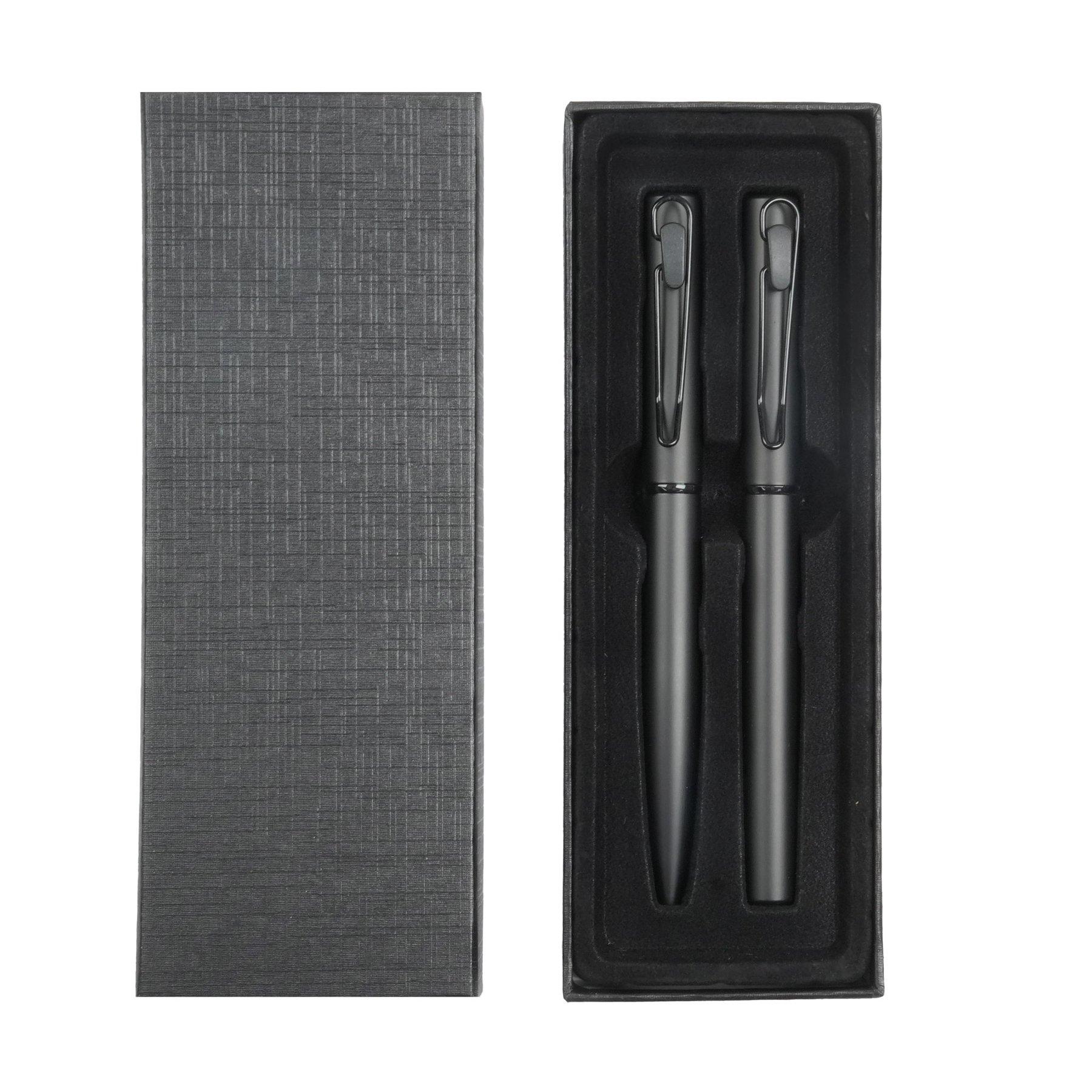 Office 1 Комплект химикалка и ролер Caligo, метални, черни | JAR Computers Office 1 Комплект химикалка и ролер Caligo, метални, черни