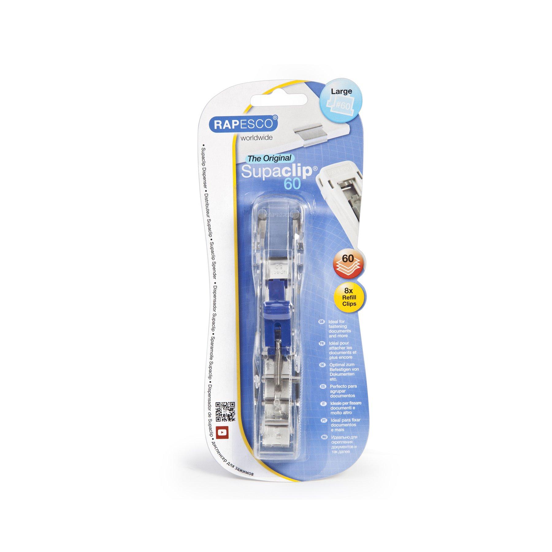 Rapesco Диспенсър Supaclip 60, с 8 метални клипса за 60 листа | JAR Computers Rapesco Диспенсър Supaclip 60, с 8 метални клипса за 60 листа
