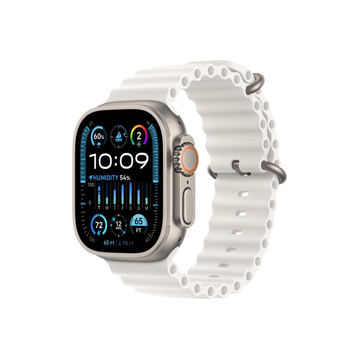 Умен часовник от Apple - Apple Watch Ultra 2 Cellular, 49mm Titanium Case with White Ocean Band | JAR Computers Умен часовник от Apple - Apple Watch Ultra 2 Cellular, 49mm Titanium Case with White Ocean Band