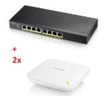 ZyXEL Nebula Starter Kit - 1x GS1915-8EP + 2x NWA90AX | JAR Computers ZyXEL Nebula Starter Kit - 1x GS1915-8EP + 2x NWA90AX