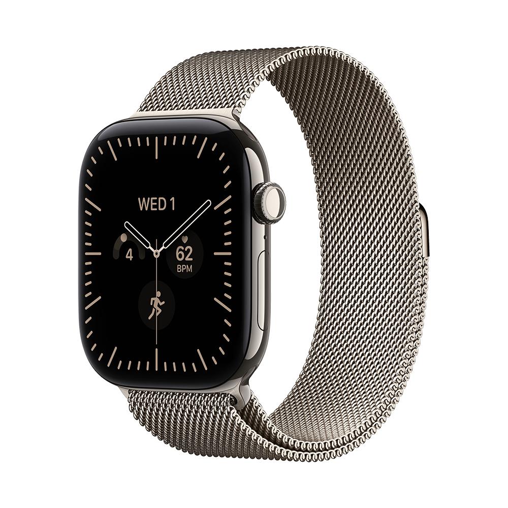 Apple Watch S12 Cellular 46mm Natural Titanium Case with Natural Milanese Loop - S/M | JAR Computers Apple Watch S12 Cellular 46mm Natural Titanium Case with Natural Milanese Loop - S/M