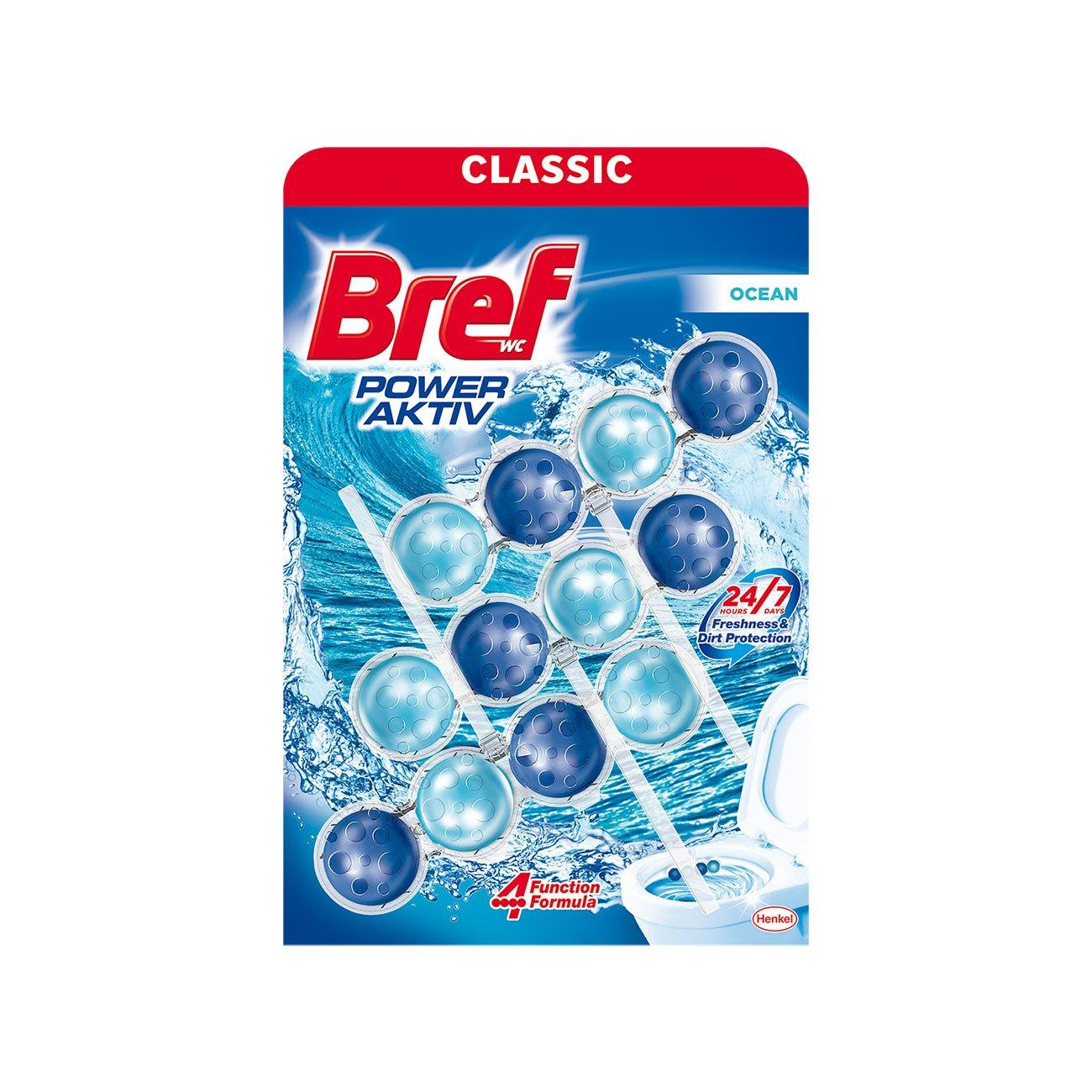 Ароматизатор за тоалетна Bref Active Power Trio Pack, океан, 50 g, 3 броя | JAR Computers Ароматизатор за тоалетна Bref Active Power Trio Pack, океан, 50 g, 3 броя