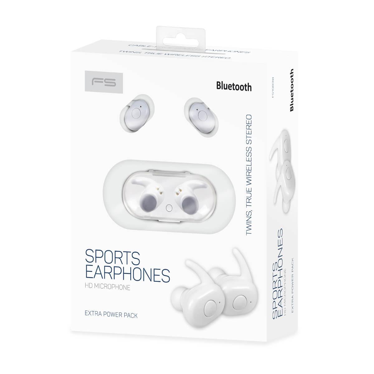 Безжични блутут слушалки със станция за зареждане - Platinet Freestyle Bluetooth Earphones Sport + Charging Station FS1083W (бял) | JAR Computers Безжични блутут слушалки със станция за зареждане - Platinet Freestyle Bluetooth Earphones Sport + Charging Station FS1083W (бял)