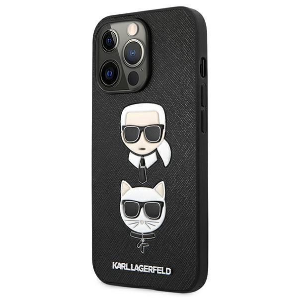 Дизайнерски кожен кейс за iPhone 13 Pro (черен) - Karl Lagerfeld Karl & Choupette Saffiano Leather Case | JAR Computers Дизайнерски кожен кейс за iPhone 13 Pro (черен) - Karl Lagerfeld Karl & Choupette Saffiano Leather Case