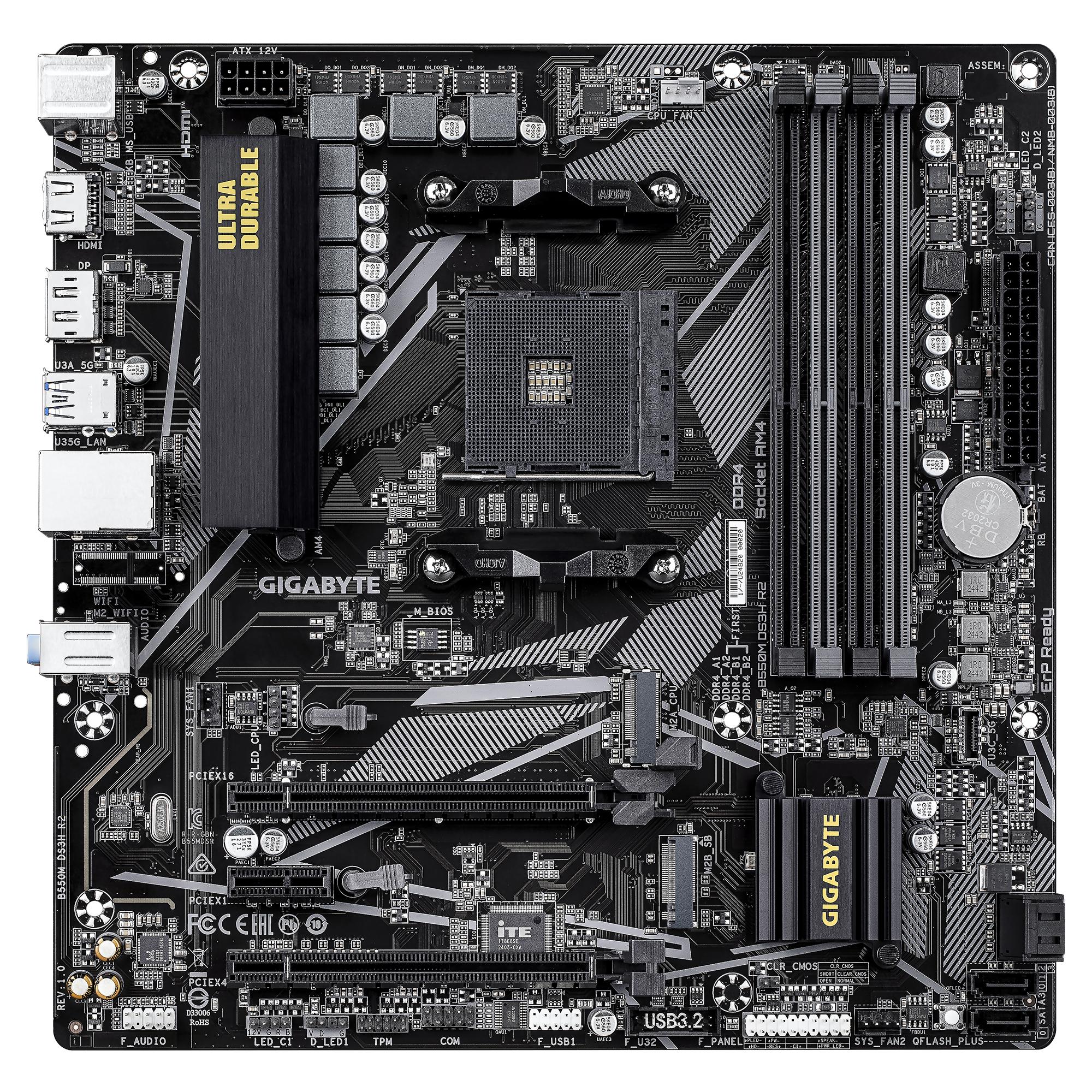 Дънна платка GIGABYTE B550M DS3H R2 Socket AM4