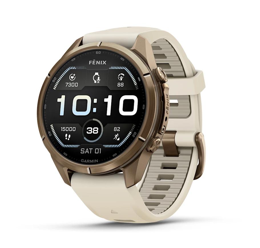 fēnix® 9 Pro - 43 мм - Autumn Gold Titanium с Cream/French Gray силиконова каишка | JAR Computers fēnix® 9 Pro - 43 мм - Autumn Gold Titanium с Cream/French Gray силиконова каишка