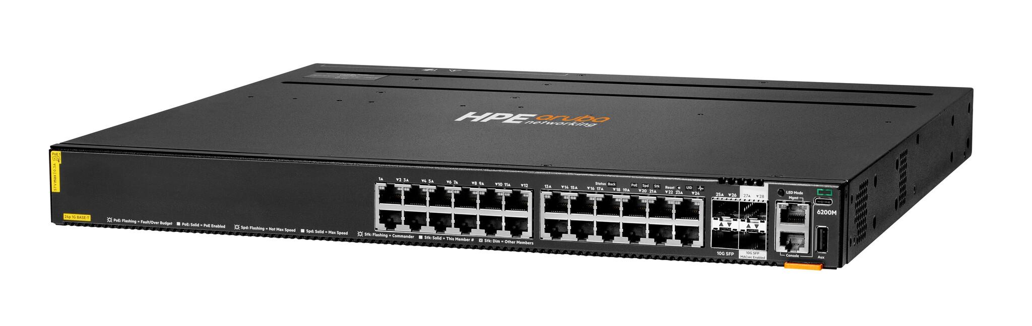 HPE Aruba Networking CX 6200M 24G Class4 PoE 4SFP+ Switch Управляем L3 Gigabit Ethernet (10/100/1000) Захранване по Ethernet (PoE) | JAR Computers HPE Aruba Networking CX 6200M 24G Class4 PoE 4SFP+ Switch Управляем L3 Gigabit Ethernet (10/100/1000) Захранване по Ethernet (PoE)