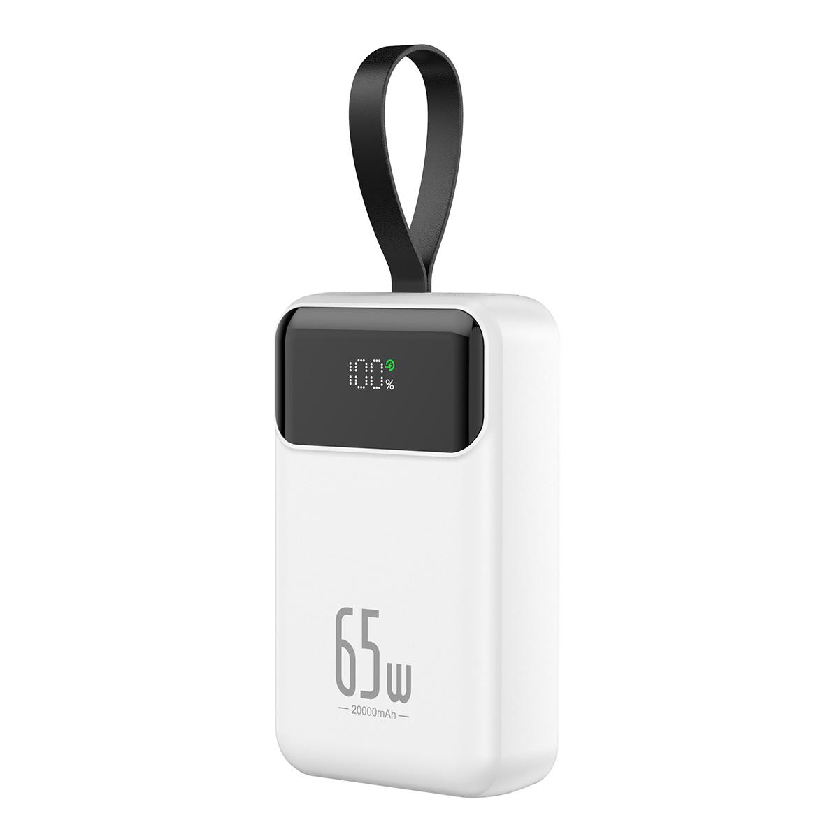 Преносима външна батерия Xmart, 20000 mAh, 65W, PD, LED Дисплей, Бяла | JAR Computers Преносима външна батерия Xmart, 20000 mAh, 65W, PD, LED Дисплей, Бяла