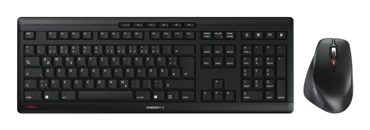 CHERRY JD-8550DE-2 клавиатура Включена мишка В къщи/В офис РЧ безжичен QWERTZ Немски Черен