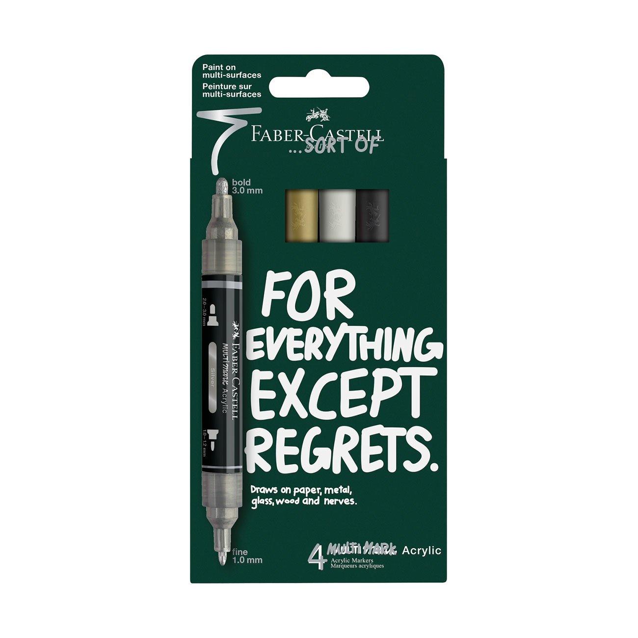 Faber-Castell Акрилен маркер Multimark Classics, 4 цвята