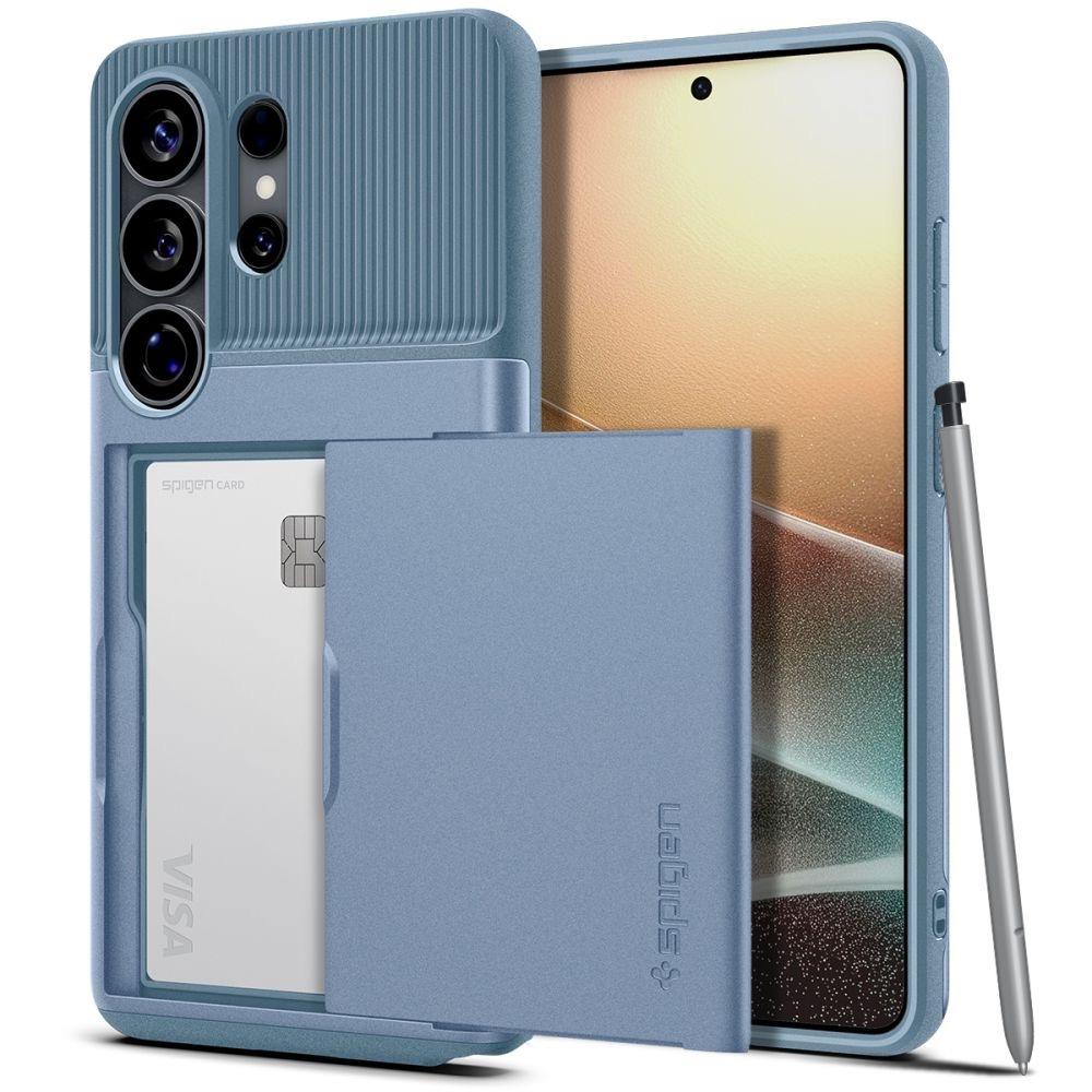 Хибриден удароустойчив кейс с отделение за кр. карти за Samsung Galaxy S26 Ultra - Spigen Slim Armor CS Case (син) | JAR Computers Хибриден удароустойчив кейс с отделение за кр. карти за Samsung Galaxy S26 Ultra - Spigen Slim Armor CS Case (син)