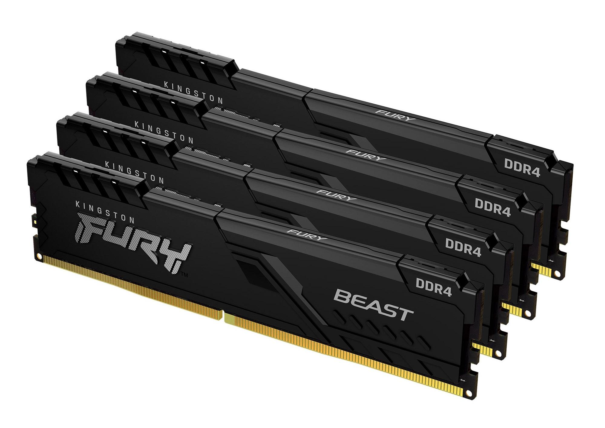 Kingston Technology FURY Beast модул памет 64 GB 4 x 16 GB DDR4 3600 MT/s 288-pin DIMM | JAR Computers Kingston Technology FURY Beast модул памет 64 GB 4 x 16 GB DDR4 3600 MT/s 288-pin DIMM