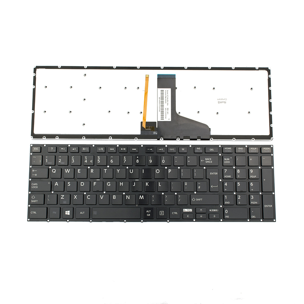 Клавиатура за лаптоп Toshiba Satellite P50 C50 X70 X75 Черна Без Рамка (Голям Ентър) с Подсветка / Black Without Frame UK Backlit | JAR Computers Клавиатура за лаптоп Toshiba Satellite P50 C50 X70 X75 Черна Без Рамка (Голям Ентър) с Подсветка / Black Without Frame UK Backlit