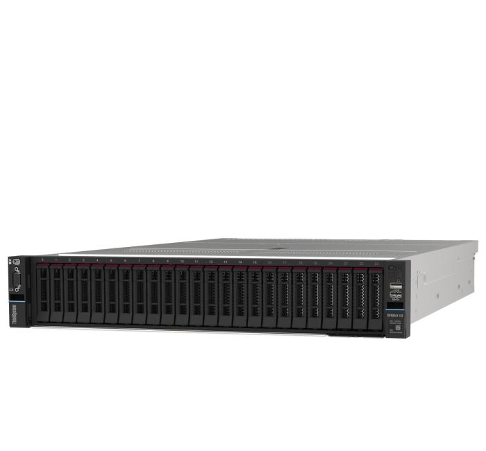 Lenovo ThinkSystem SR650 V3, Intel Xeon Gold 6526Y (16C, 2.8GHz, 37.5MB Cache, 195W),  1x64GB 2Rx4, ThinkSystem RAID 940-8i 4GB Flash PCIe Gen4 12Gb Adapter, 1x1100W, XCC2 Platinum