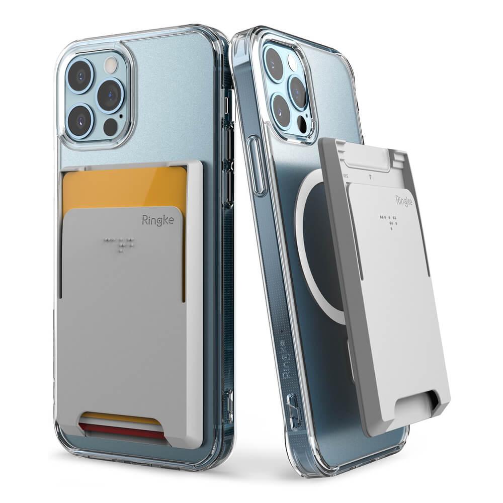 Поликарбонатов портфейл (джоб) за прикрепяне към iPhone с MagSafe - Ringke MagSafe Wallet Case (сив) | JAR Computers Поликарбонатов портфейл (джоб) за прикрепяне към iPhone с MagSafe - Ringke MagSafe Wallet Case (сив)