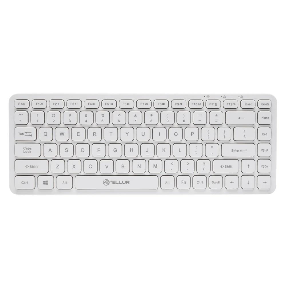 Tellur Mini Wireless Keyboard TLL491241, безжична клавиатура, US оформление, бяла | JAR Computers Tellur Mini Wireless Keyboard TLL491241, безжична клавиатура, US оформление, бяла