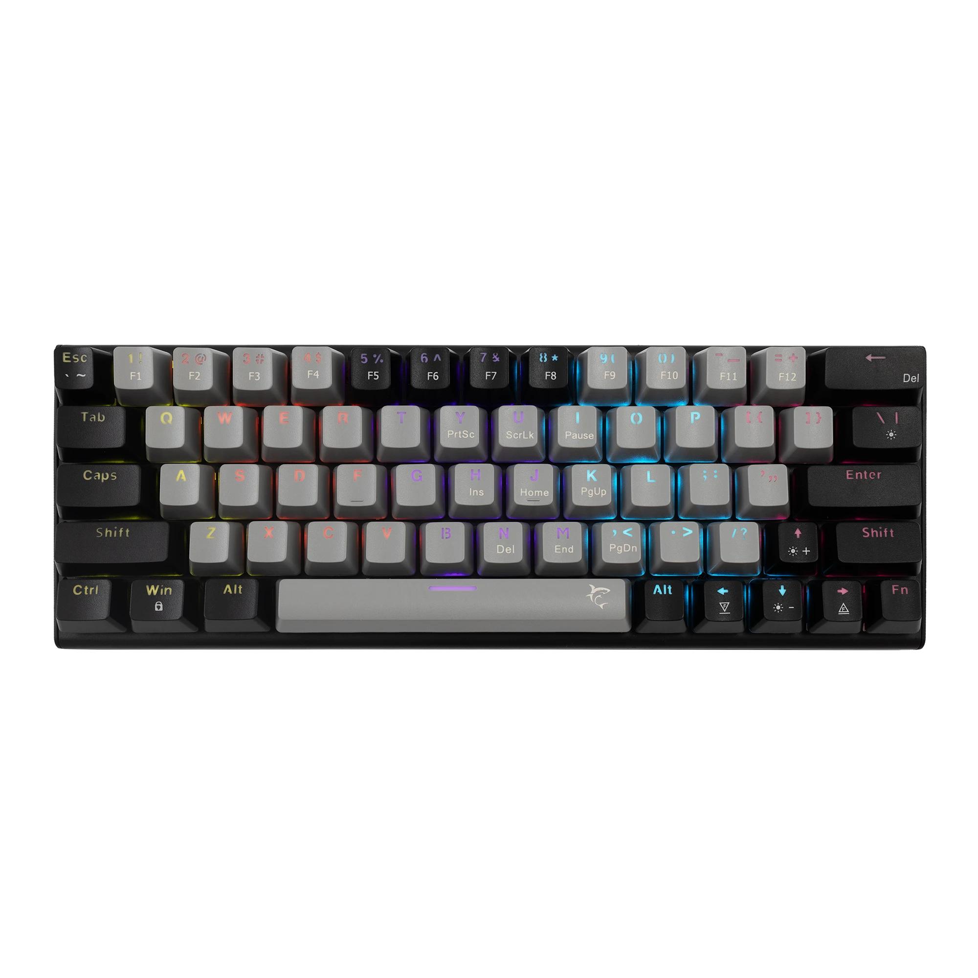 White Shark геймърска механична клавиатура Gaming Mechanical Keyboard WAKIZASHI 2 - Red Switches (English US), Gray, Black