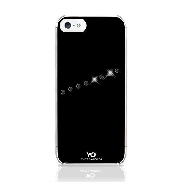 Дизайнерски кейс за iPhone 5, iPhone 5S, iPhone SE (с кристали на Сваровски) - черен - White Diamonds Sash | JAR Computers Дизайнерски кейс за iPhone 5, iPhone 5S, iPhone SE (с кристали на Сваровски) - черен - White Diamonds Sash