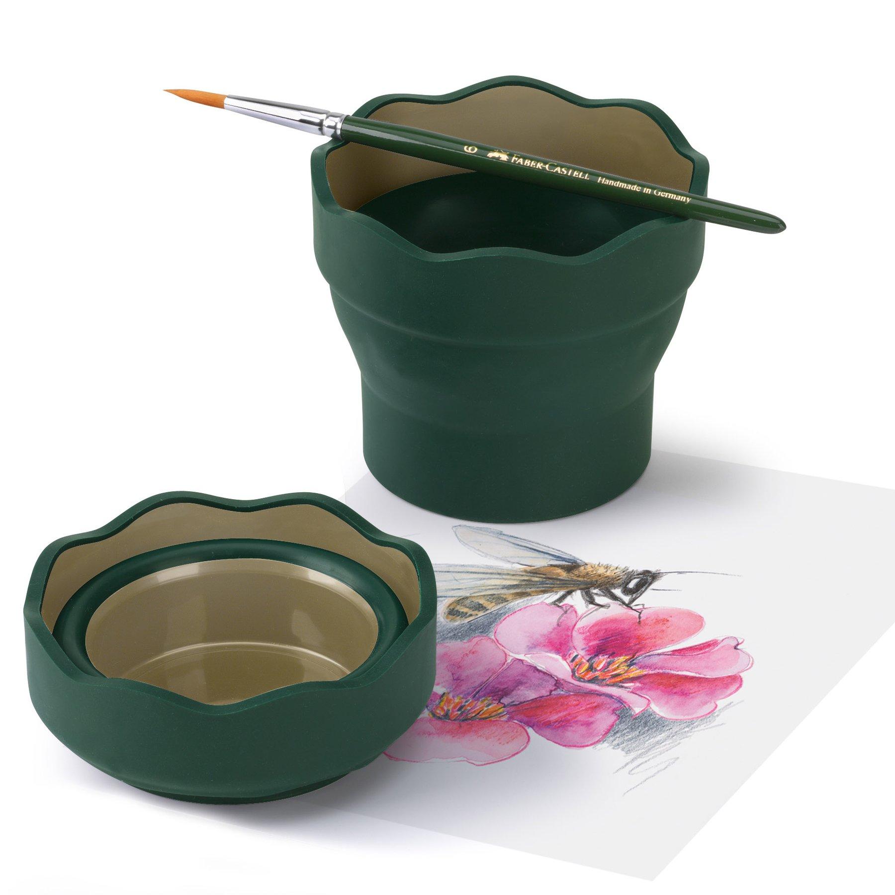 Faber-Castell Чаша за рисуване Clic&Go, сгъваема, тъмнозелена | JAR Computers Faber-Castell Чаша за рисуване Clic&Go, сгъваема, тъмнозелена