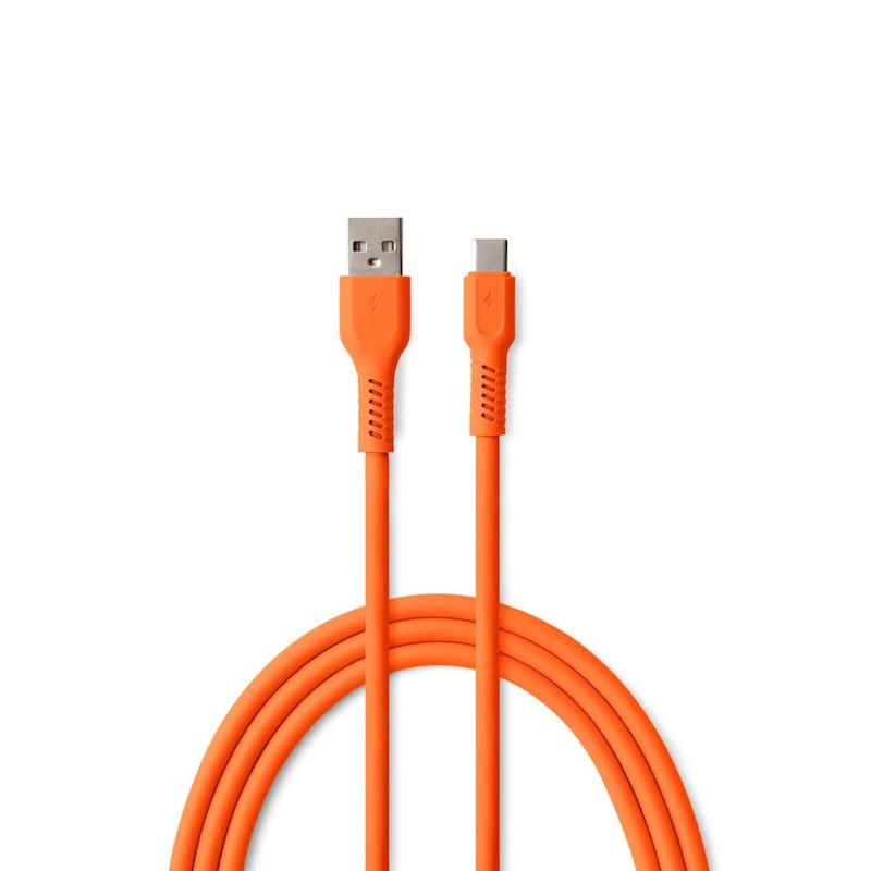 Кабел USB-A - USB-C 1,8m 3A COLORUM оранжев цвят