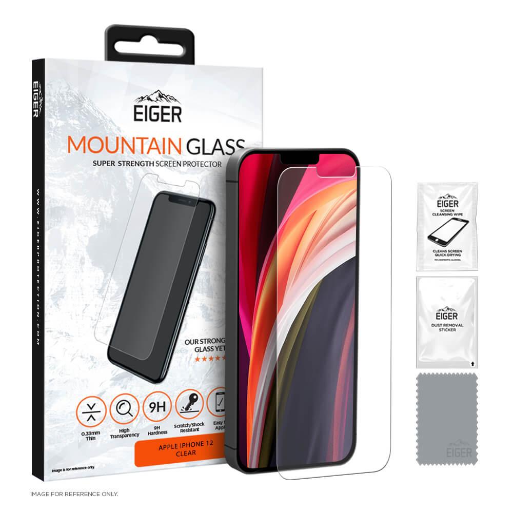 Калено стъклено защитно покритие за дисплея на iPhone 12, iPhone 12 Pro - Eiger Mountain Glass Tempered Glass Screen Protector (прозрачен) | JAR Computers Калено стъклено защитно покритие за дисплея на iPhone 12, iPhone 12 Pro - Eiger Mountain Glass Tempered Glass Screen Protector (прозрачен)