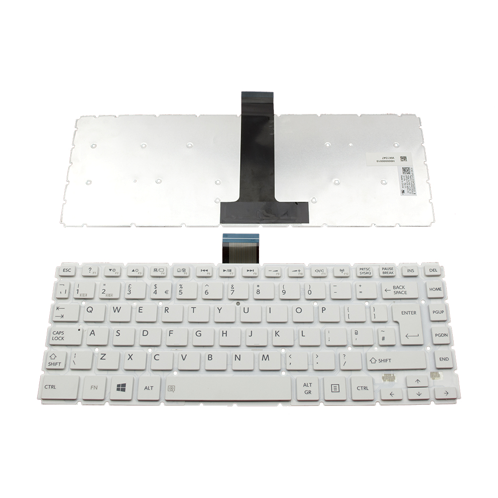 Клавиатура за лаптоп Toshiba L40-B Бяла Без Рамка (Малък Ентър) с Кирилица / White Without Frame US | JAR Computers Клавиатура за лаптоп Toshiba L40-B Бяла Без Рамка (Малък Ентър) с Кирилица / White Without Frame US