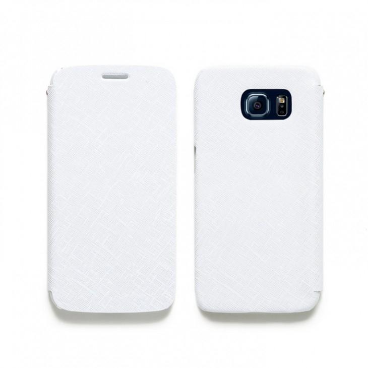 Кожен калъф (естествена кожа) тип портфейл за Samsung Galaxy S6 - Zenus Prestige Minimal Diary (бял) | JAR Computers Кожен калъф (естествена кожа) тип портфейл за Samsung Galaxy S6 - Zenus Prestige Minimal Diary (бял)