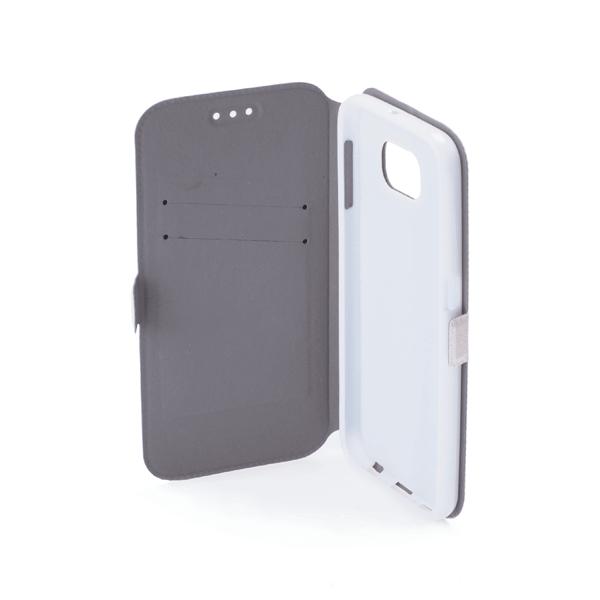 Кожен калъф, тип портфейл и поставка за Samsung Galaxy S6 Edge Plus - Wallet Flip Case (бял) | JAR Computers Кожен калъф, тип портфейл и поставка за Samsung Galaxy S6 Edge Plus - Wallet Flip Case (бял)