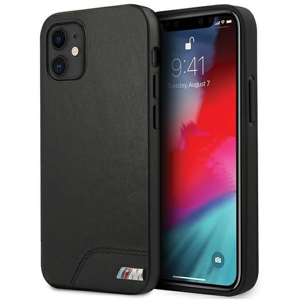 Кожен кейс за iPhone 12 mini - BMW M Collection Smooth PU Leather Hard Case (черен) | JAR Computers Кожен кейс за iPhone 12 mini - BMW M Collection Smooth PU Leather Hard Case (черен)
