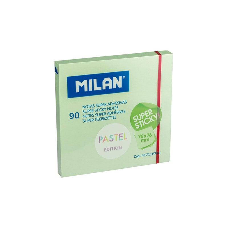 Milan Самозалепващи листчета Super Sticky, 76 x 76 mm, зелени, 90 листа, опаковка 10 | JAR Computers Milan Самозалепващи листчета Super Sticky, 76 x 76 mm, зелени, 90 листа, опаковка 10