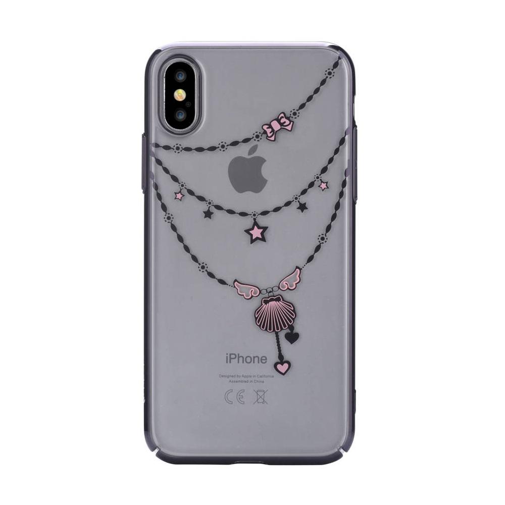 Поликрабонатов кейс за iPhone XS, iPhone X (с кристали Сваровски) - Devia Crystal Shell Case (черен) | JAR Computers Поликрабонатов кейс за iPhone XS, iPhone X (с кристали Сваровски) - Devia Crystal Shell Case (черен)