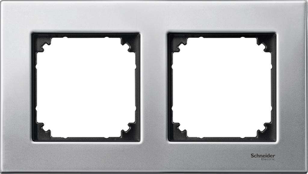 Рамка 2х цвят Платинено сребрист, метал System M Merten SE /до изчерпване/ | JAR Computers Рамка 2х цвят Платинено сребрист, метал System M Merten SE /до изчерпване/