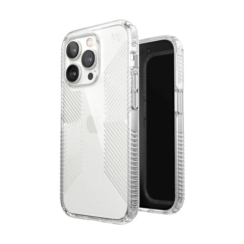 Speck Presidio Perfect Clear Grip - удароустойчив хибриден кейс за iPhone 14 Pro (прозрачен)