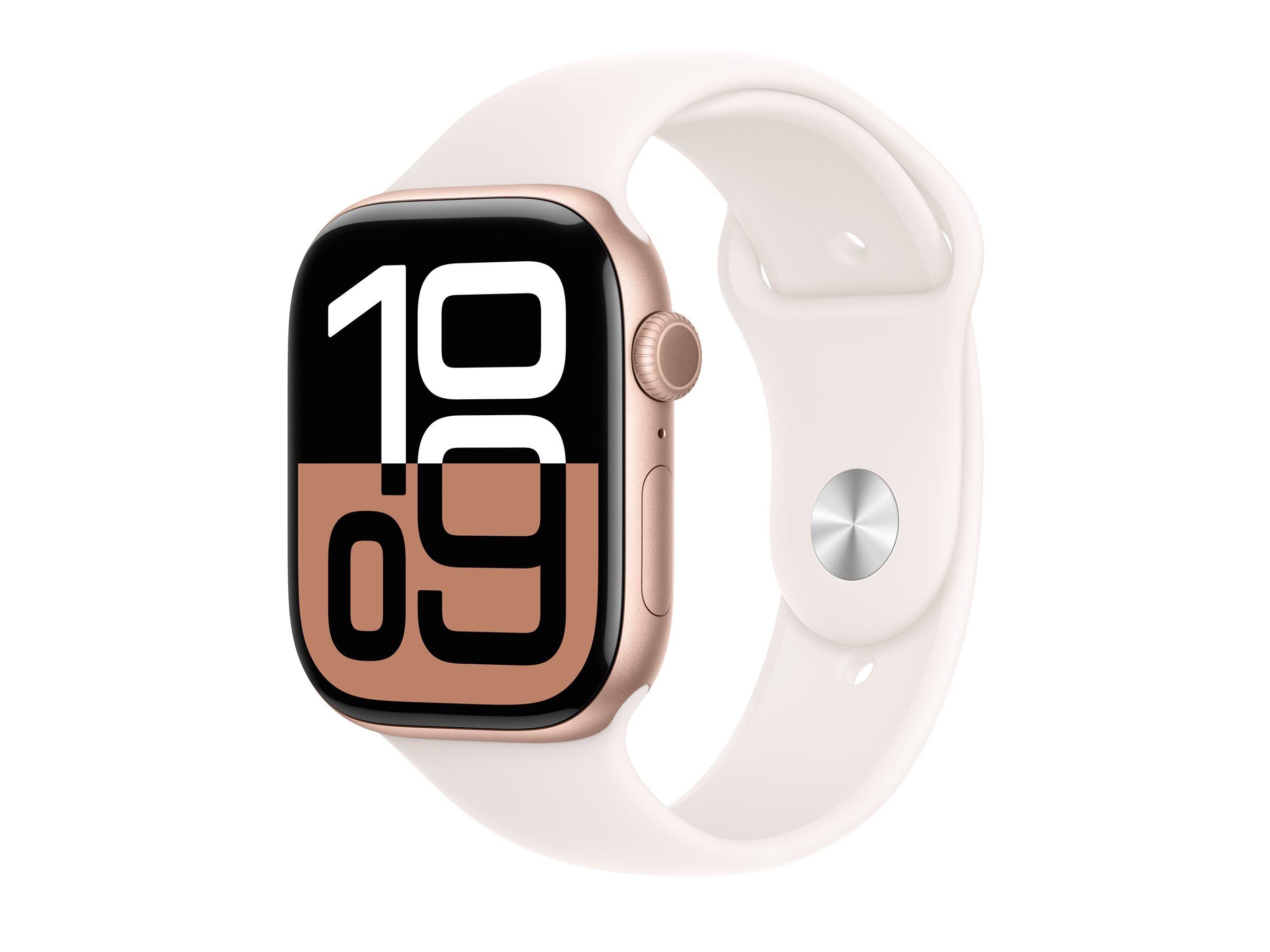 APPLE Watch Series 10 GPS 46mm Rose Gold Aluminium Case with Light Blush Sport Band - M/L | JAR Computers APPLE Watch Series 10 GPS 46mm Rose Gold Aluminium Case with Light Blush Sport Band - M/L
