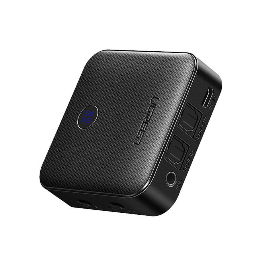 Аудио трансмитер и рисийвър за безжично прехвърляне на аудио - Ugreen 2 in 1 Bluetooth 5.0 Audio Receiver & Transmitter (черен) | JAR Computers Аудио трансмитер и рисийвър за безжично прехвърляне на аудио - Ugreen 2 in 1 Bluetooth 5.0 Audio Receiver & Transmitter (черен)