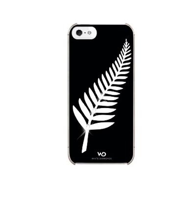 Дизайнерски кейс за iPhone 5, iPhone 5S, iPhone SE (с кристали на Сваровски) - черен - White Diamonds Silver Fern | JAR Computers Дизайнерски кейс за iPhone 5, iPhone 5S, iPhone SE (с кристали на Сваровски) - черен - White Diamonds Silver Fern