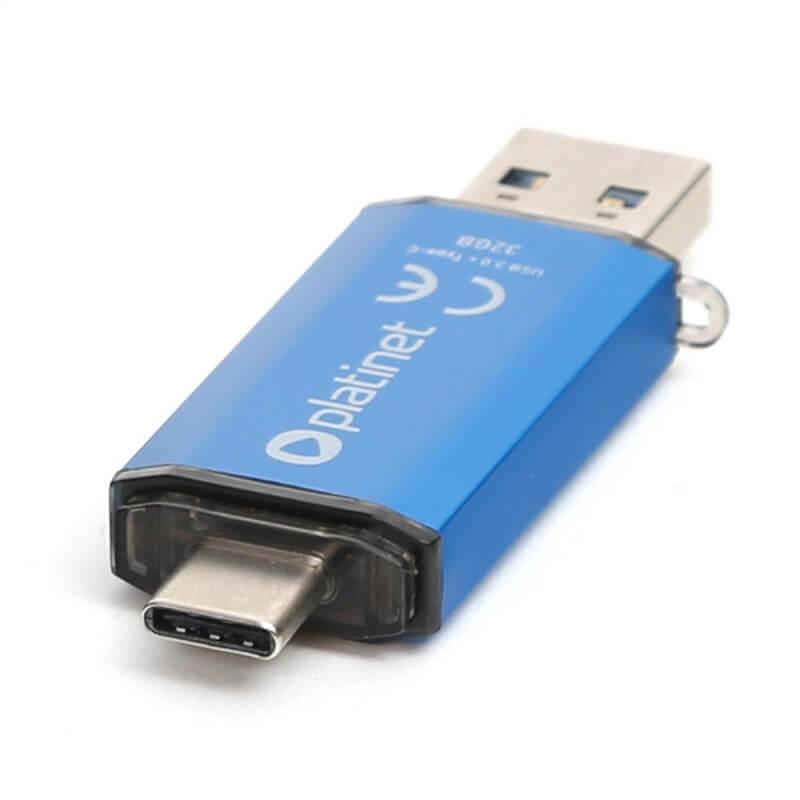 Флаш памет с USB-C порт 32GB - Platinet Pendrive USB-C 3.0 32GB (син) | JAR Computers Флаш памет с USB-C порт 32GB - Platinet Pendrive USB-C 3.0 32GB (син)