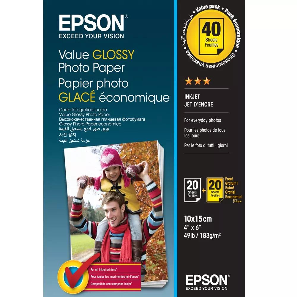 Фотохартия Epson C13S400044, 10x15cm, гланцирана, 40 листа | JAR Computers Фотохартия Epson C13S400044, 10x15cm, гланцирана, 40 листа