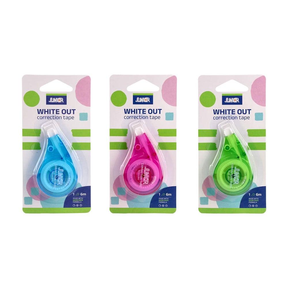 Коректор-лента Junior White Out T, широчина 5 mm, дължина 6 m, асорти, 1 брой