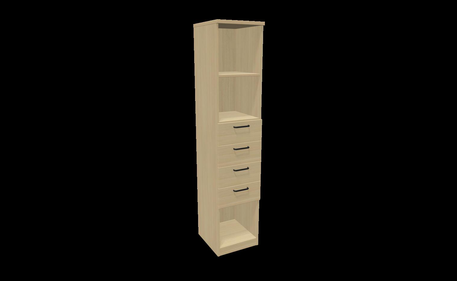 Отворен шкаф Easy Space с 4 чекмеджета, 400х445х1895 мм, корпус 25 мм/чекмедже 18 мм, ПДЧ с MFC | JAR Computers Отворен шкаф Easy Space с 4 чекмеджета, 400х445х1895 мм, корпус 25 мм/чекмедже 18 мм, ПДЧ с MFC