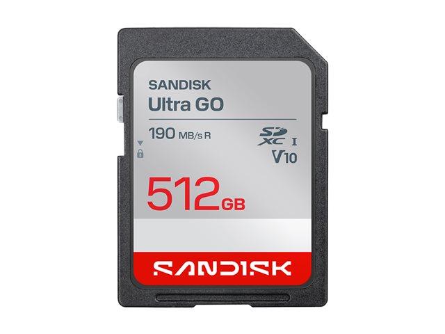 SANDISK Ultra GO SDXC UHS-I Card 512GB SD 190MB/s Read Full HD video