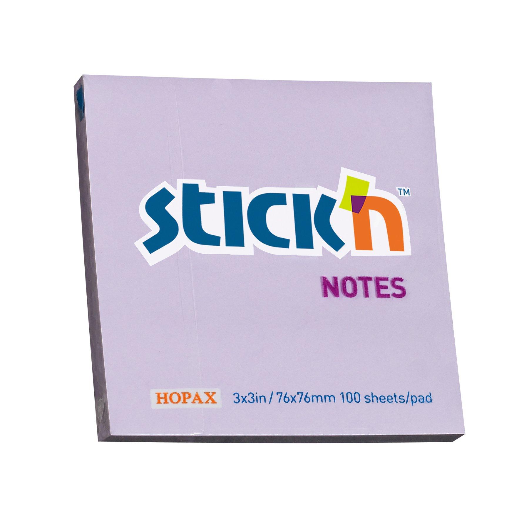 Stick'n Самозалепващи се листчета, 76 x 76 mm, пастелни, виолетови, 100 листа