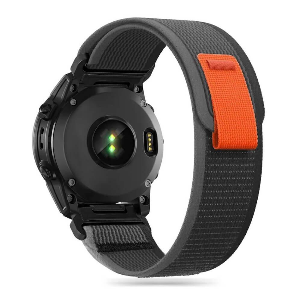 Текстилна каишка за Garmin Fenix 7X, Fenix 6X Pro, Fenix 6X, Fenix 5X Plus, Fenix 3HR, Fenix 3 - Tech-Protect Nylon Sport Band (черен-оранжев) | JAR Computers Текстилна каишка за Garmin Fenix 7X, Fenix 6X Pro, Fenix 6X, Fenix 5X Plus, Fenix 3HR, Fenix 3 - Tech-Protect Nylon Sport Band (черен-оранжев)
