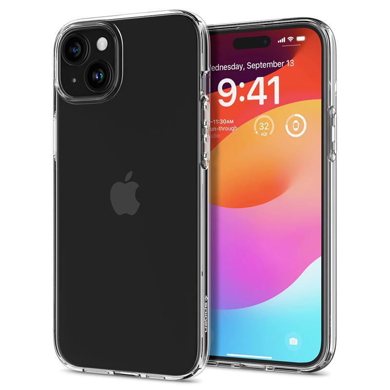 Тънък силиконов (TPU) калъф за iPhone 15 (прозрачен) - Spigen Liquid Crystal Case | JAR Computers Тънък силиконов (TPU) калъф за iPhone 15 (прозрачен) - Spigen Liquid Crystal Case