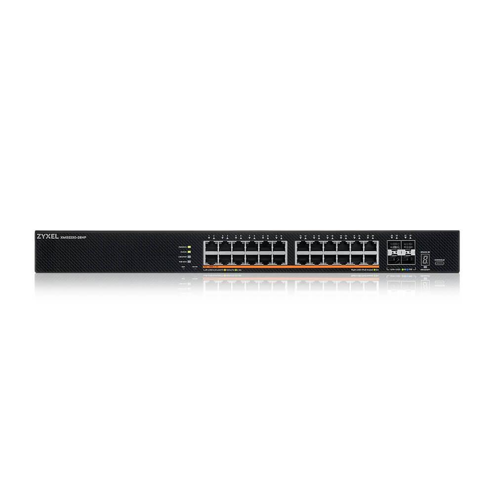ZyXEL XMG2230-28HP, L3 Access Switch, 24x 2.5G AC:700W PoE , DC:1440W PoE, 4 x SFP+ Uplink, incl 1 yr NebulaFlex Pro | JAR Computers ZyXEL XMG2230-28HP, L3 Access Switch, 24x 2.5G AC:700W PoE , DC:1440W PoE, 4 x SFP+ Uplink, incl 1 yr NebulaFlex Pro