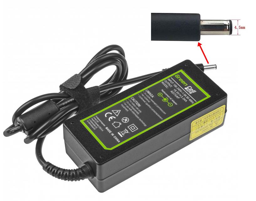 Адаптер за лаптоп (Зарядно за лаптоп) DELL 19.5V 3.34A 65W 4.5mmx3mm с централен пин | JAR Computers Адаптер за лаптоп (Зарядно за лаптоп) DELL 19.5V 3.34A 65W 4.5mmx3mm с централен пин