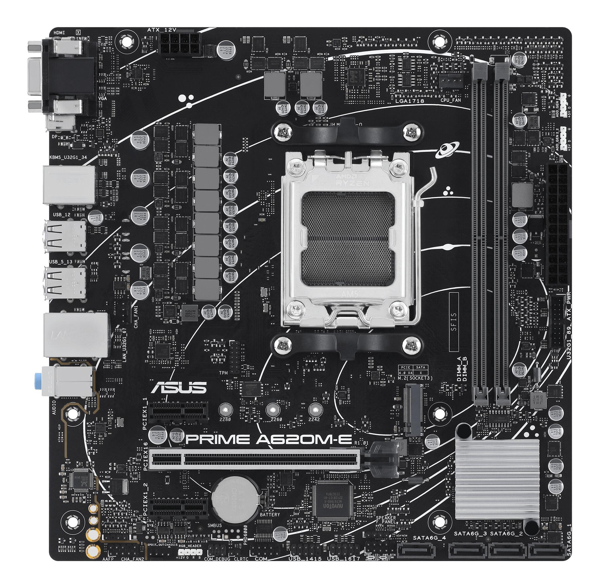 ASUS PRIME A620M-E-CSM AMD A620 Цокъл AM5 микро ATX | JAR Computers ASUS PRIME A620M-E-CSM AMD A620 Цокъл AM5 микро ATX